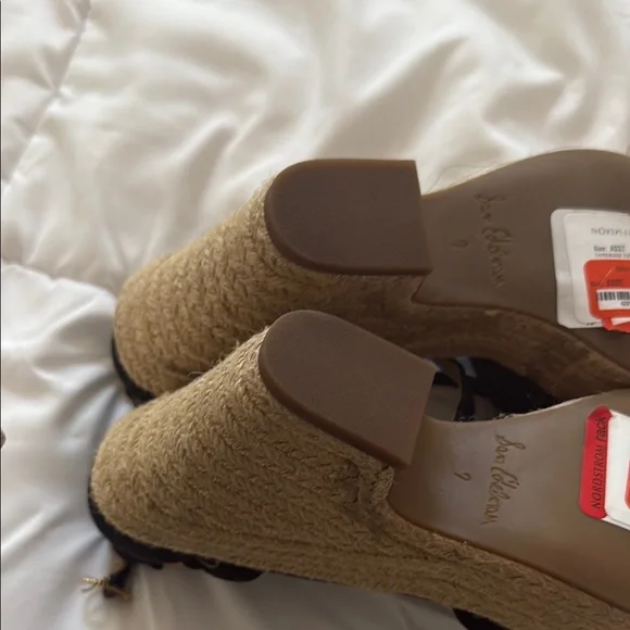 Sam Edelman Black Espadrille Shoes with Ankle Strap - Picture 3 of 3